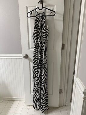 Maxi Zebra dress with chain detail New without tags